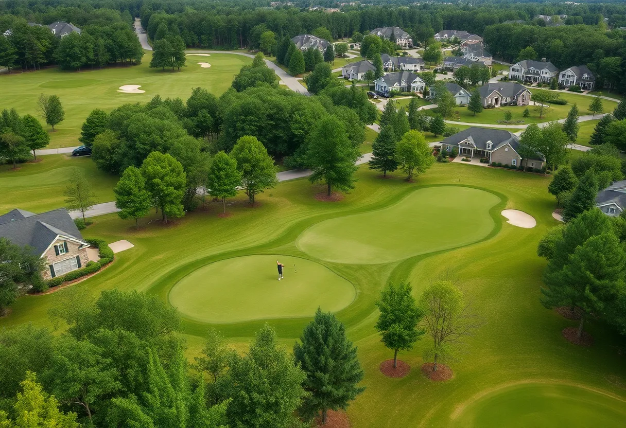 Golf course in Irmo SC with homes and people enjoying the sport