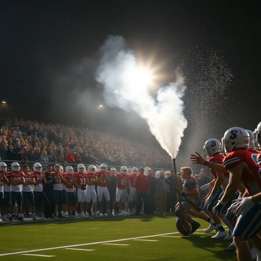 Celebration of Northwestern High School football team's championship win