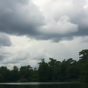 Stormy weather over a lake in South Carolina