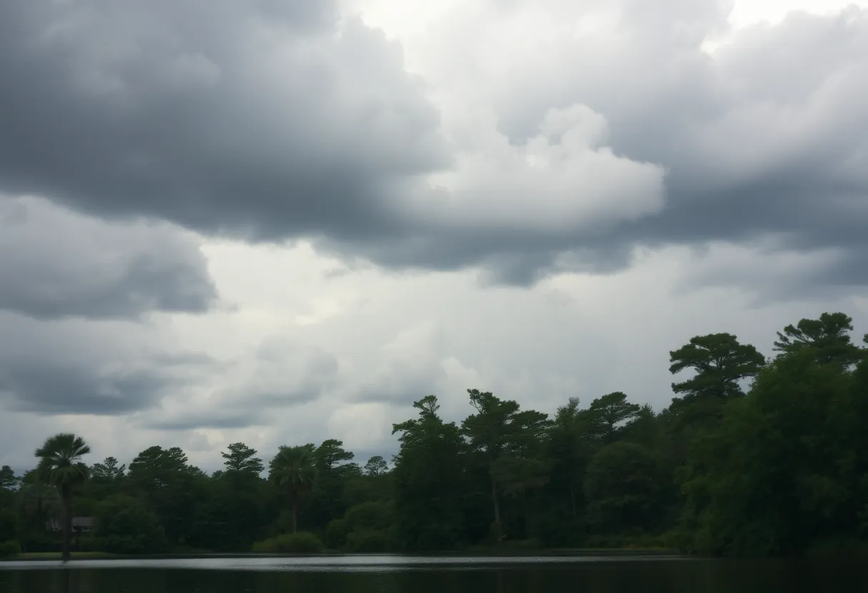 Stormy weather over a lake in South Carolina