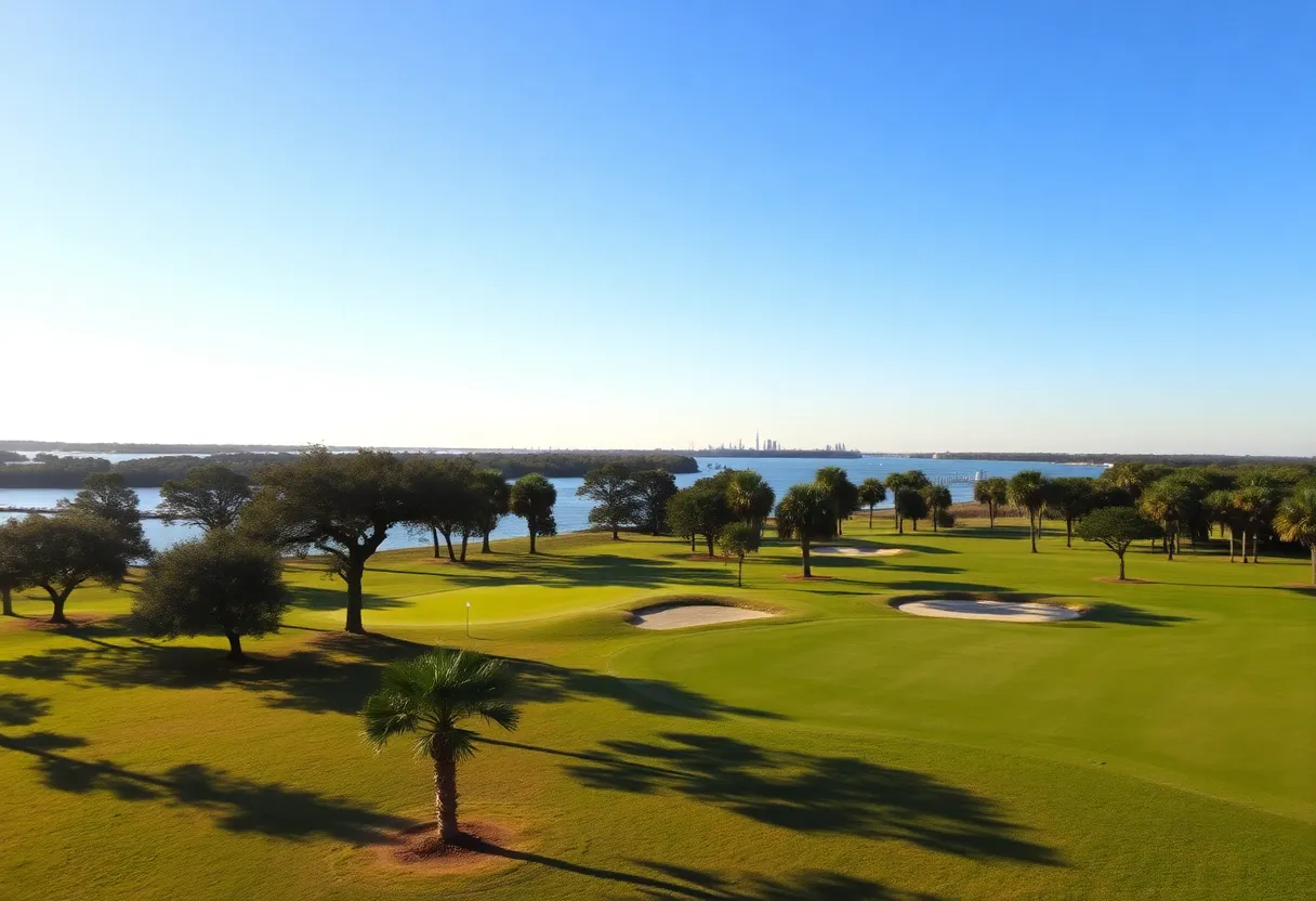 Scenic view of Yeamans Hall Club golf course in South Carolina