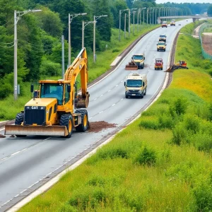 Construction work for Carolina Crossroads Project in Columbia