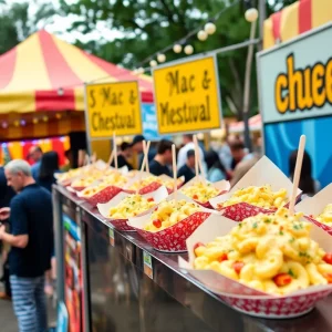 Crowd enjoying food at Columbia Mac & Cheese Festival