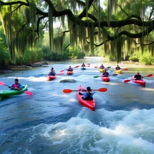 Kayak race on the Lower Saluda River during the Columbia Millrace Massacre