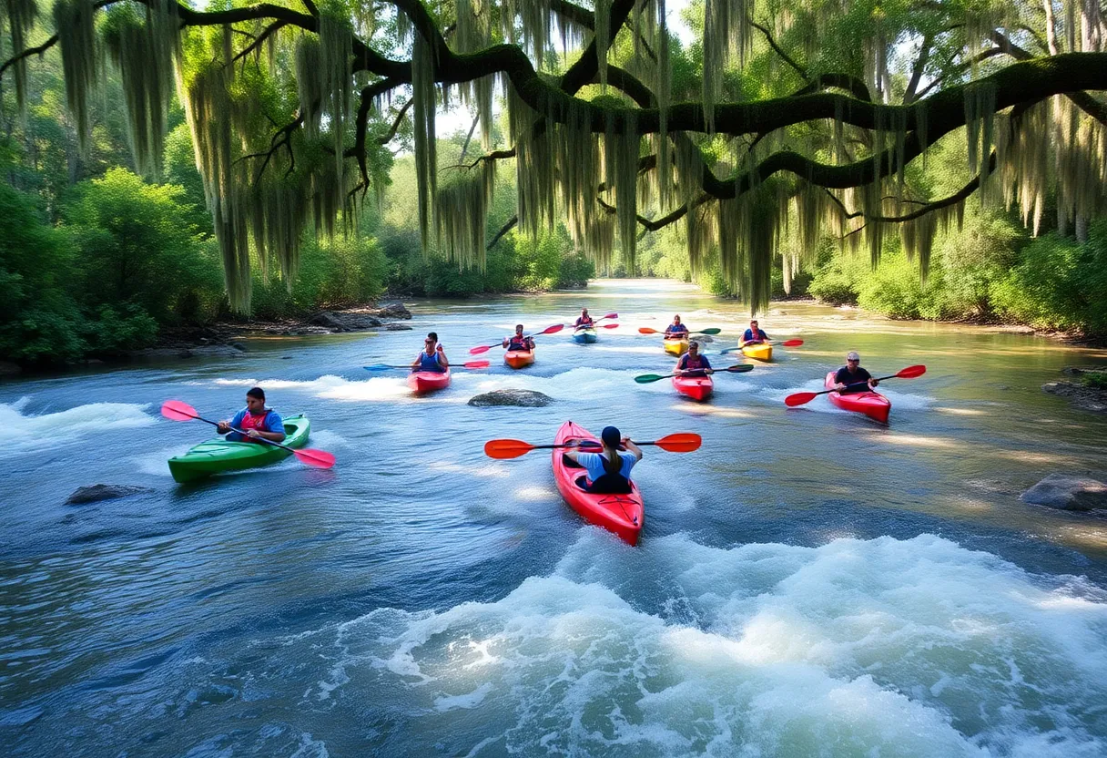 Kayak race on the Lower Saluda River during the Columbia Millrace Massacre