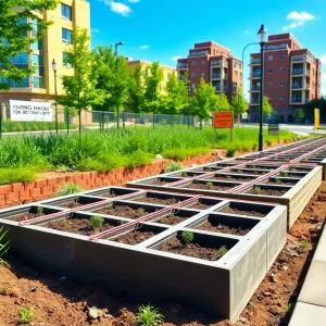 Construction site for Columbia Water project on Marion Street