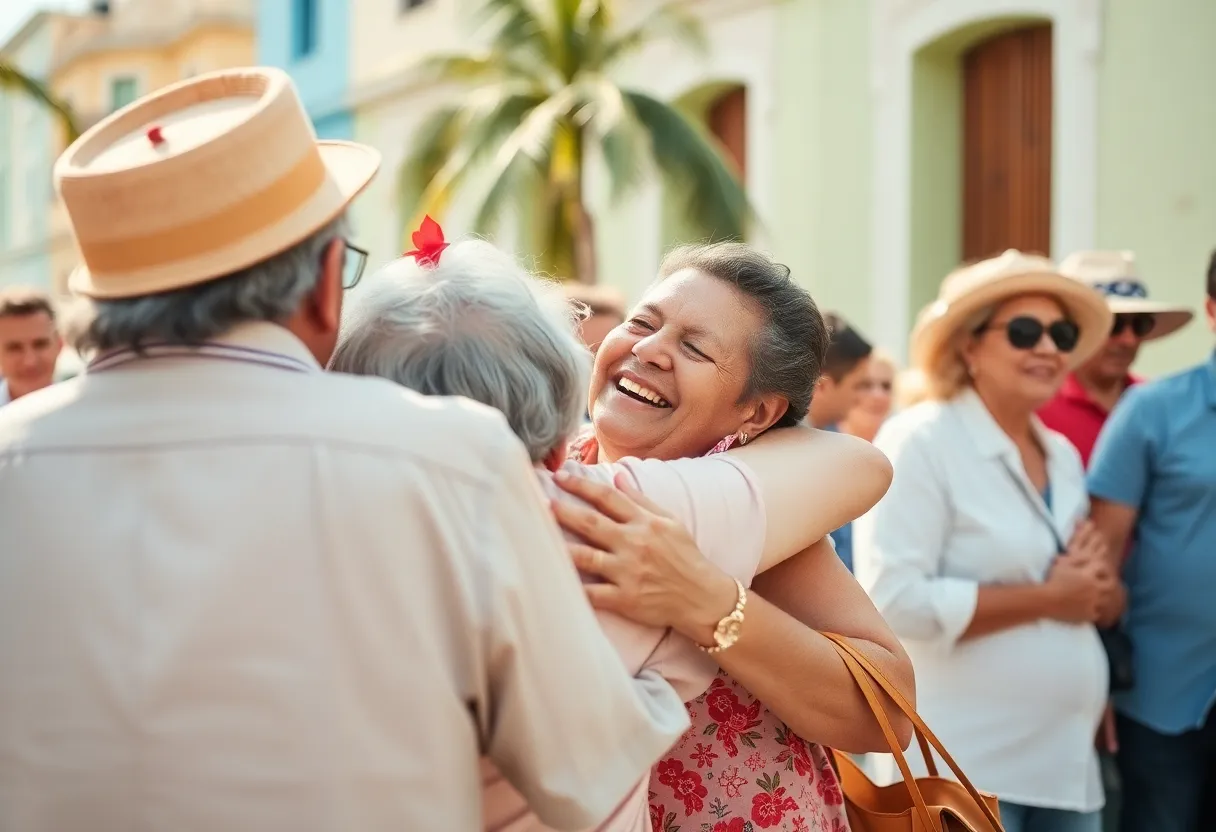 Cuban families joyfully reunite after the release of political prisoners.