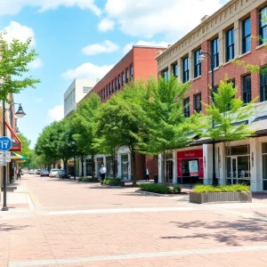 A lively brunch scene in West Columbia juxtaposed with a peaceful park in Cayce.