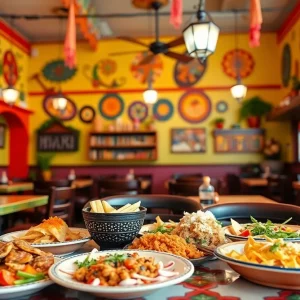 El Charro Express Mexican restaurant interior with festive decor