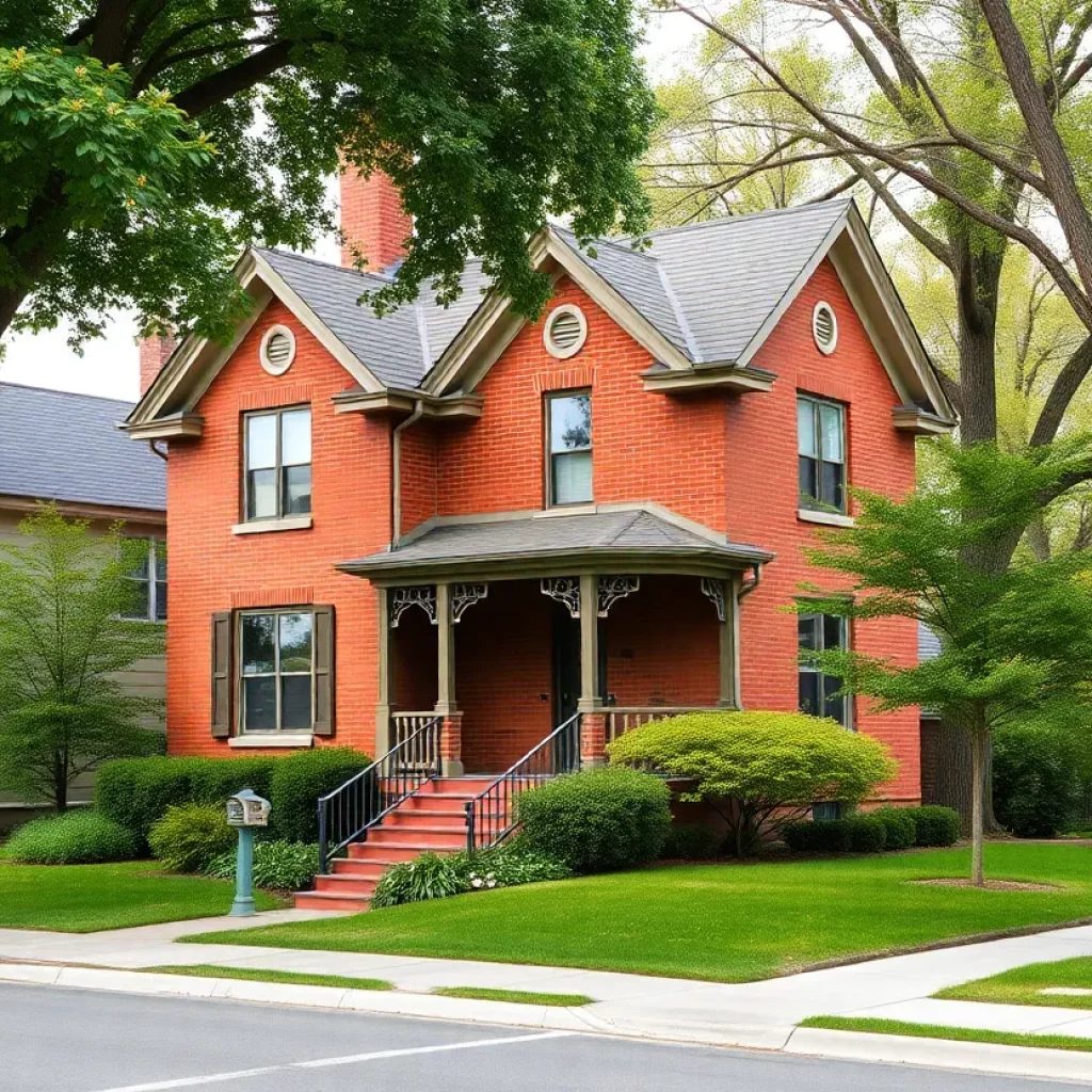 Historic red and tan brick house in Columbia