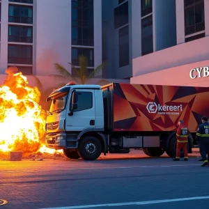 Scene of a tragic explosion outside Trump International Hotel in Las Vegas