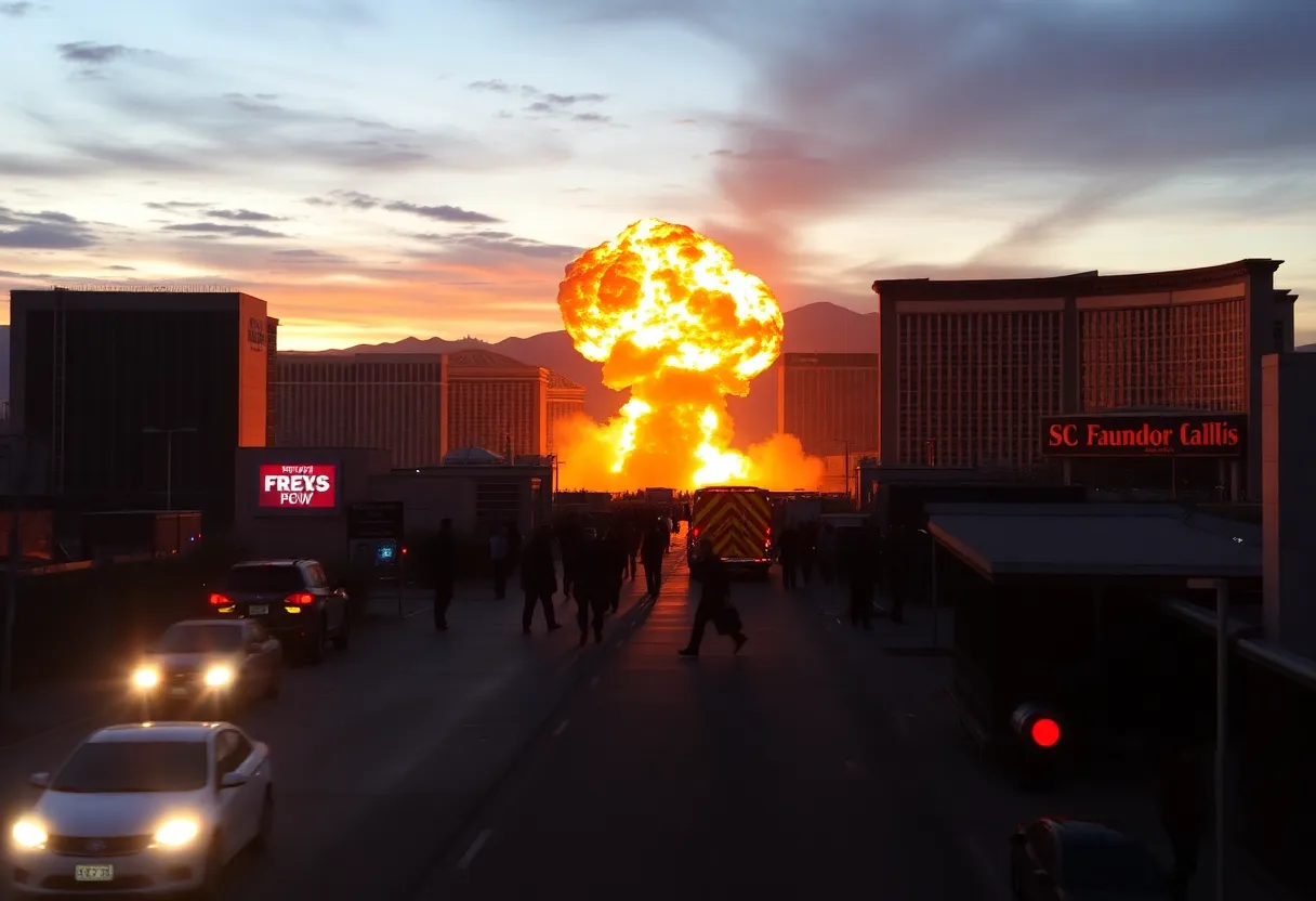 Dramatic explosion in Las Vegas