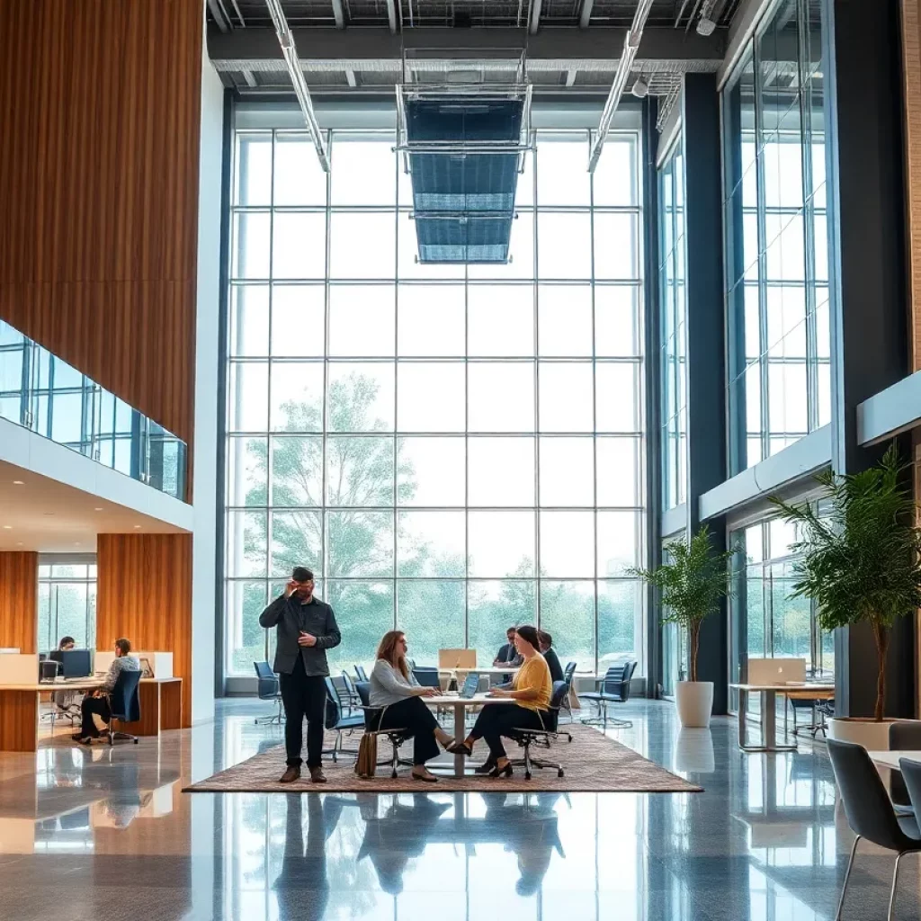 Interior of LS3P architecture office in Columbia showcasing modern design.