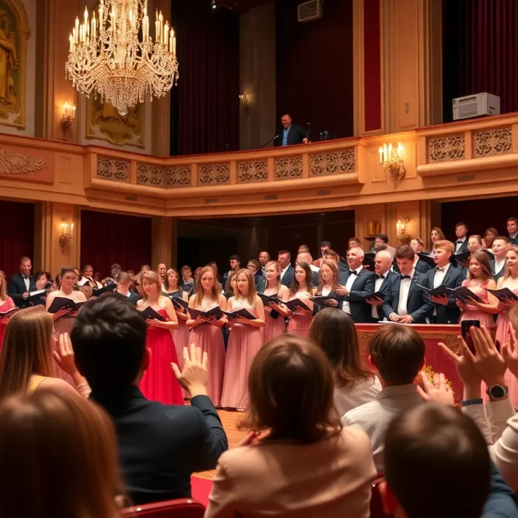 Young singers competing at the Metropolitan Opera Laffont Competition in Columbia.