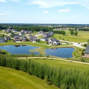 New single-family homes with a pond in Lexington County