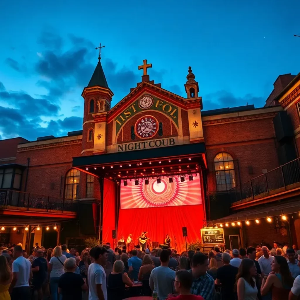 Exterior view of the Skyline Supper Club during auction event