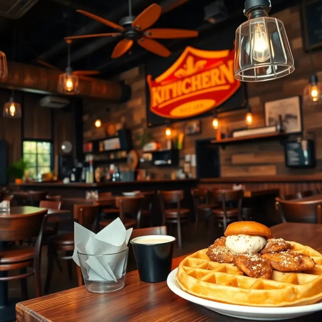 Interior of Tupelo Honey Southern Kitchen & Bar with Southern dishes