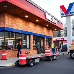 Valvoline oil change construction site in Lexington