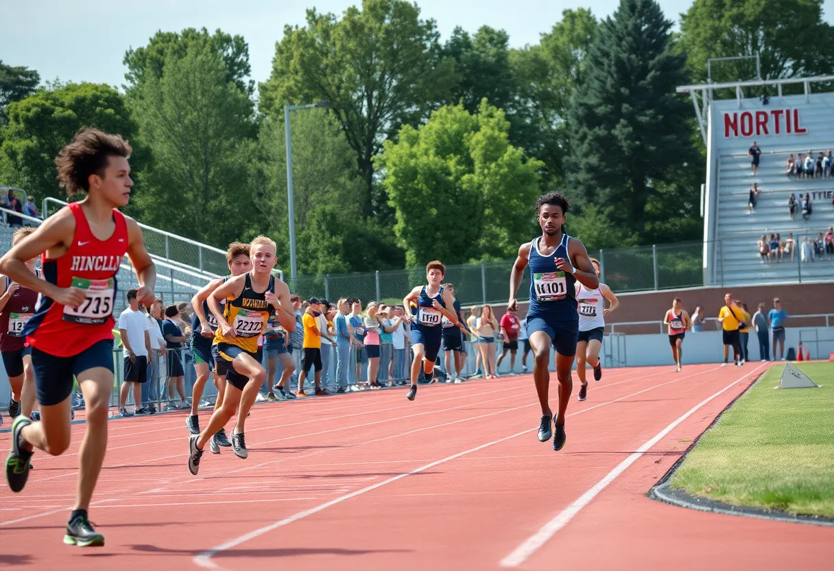 Athletes competing in the Clemson Track & Field Invitational