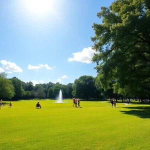 People enjoying a sunny day in a park in Columbia SC