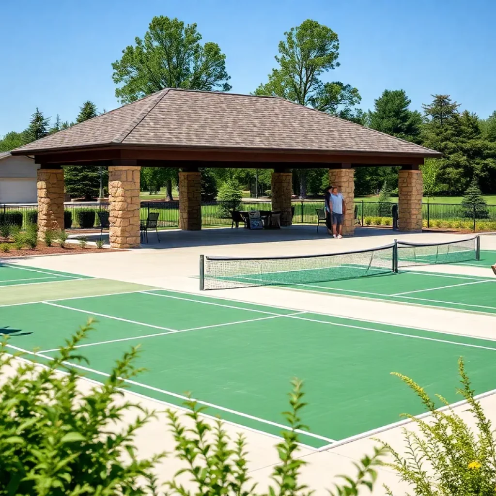 Pickleball courts at Woodcreek Club Golf Course in Elgin