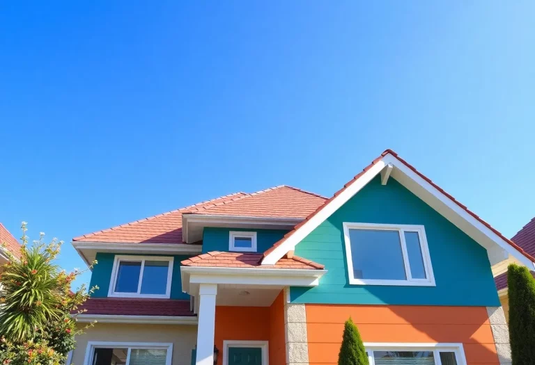 Freshly painted roof on a modern house