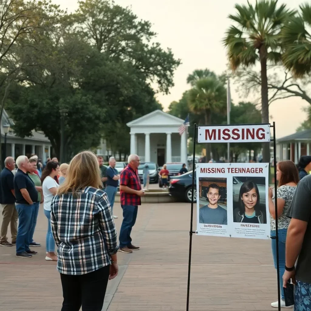 Community gathering for a missing teenager search in Irmo, SC