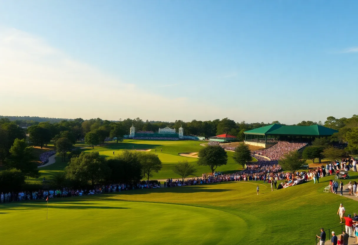 Scenic view of Augusta National Golf Club during Masters tournament