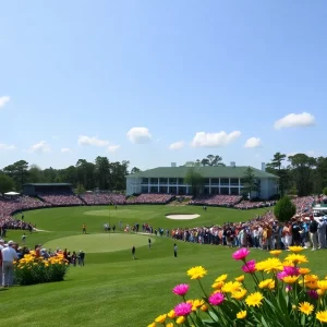 Scenic view of Augusta National Golf Club during the Masters Tournament