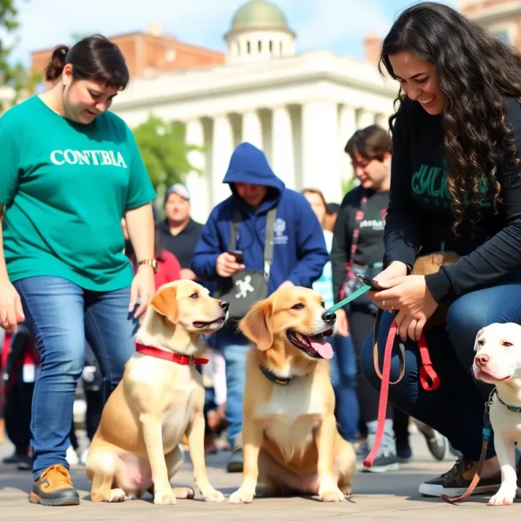 Community members working on animal rescue in Columbia