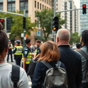 Police presence at an intersection in Columbia