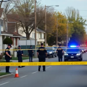 Emergency responders at a crime scene in Columbia