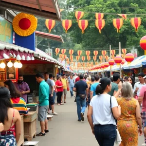 Festival atmosphere in Columbia with food and music