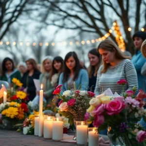 Community members gather to remember a young life lost