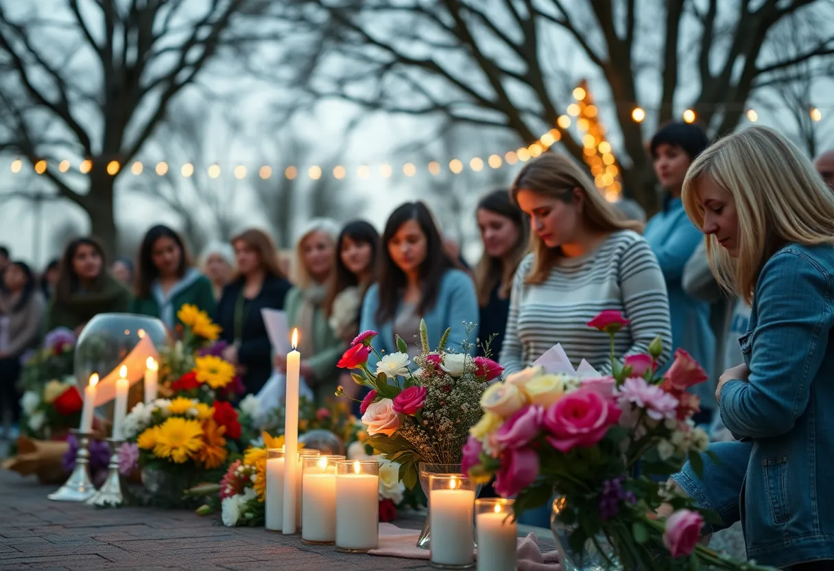 Community members gather to remember a young life lost