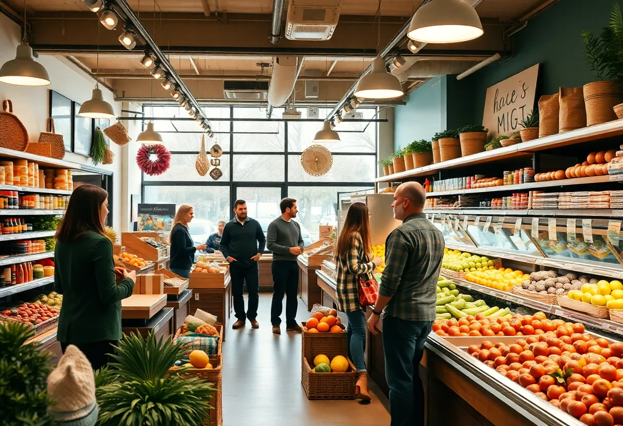 Interior view of a community hub grocery store in Lexington