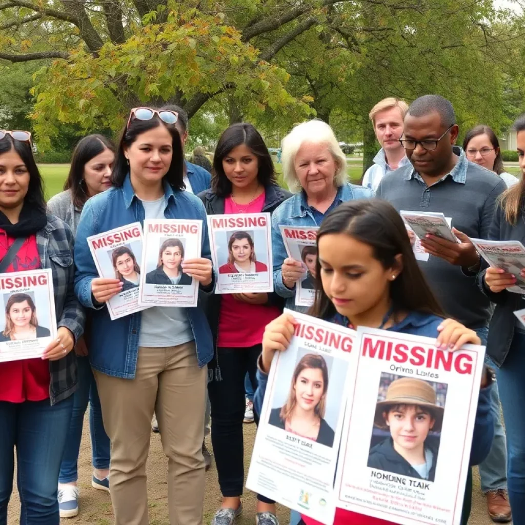 People gathering to assist in the search for a missing teenager