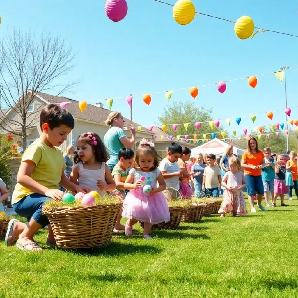 Families participating in Easter egg hunts and festivities in the Midlands