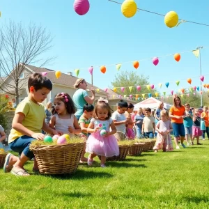 Families participating in Easter egg hunts and festivities in the Midlands