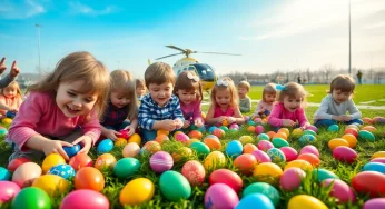 Helicopter Drops 21,000 Easter Eggs in Lexington County