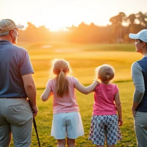 A family enjoying golfing together in South Carolina
