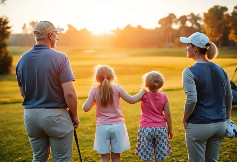 A family enjoying golfing together in South Carolina