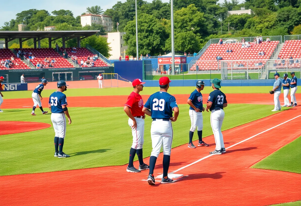 University of South Carolina baseball team preparing for a game