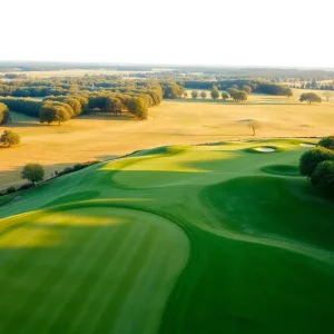 A scenic view of a prestigious golf course