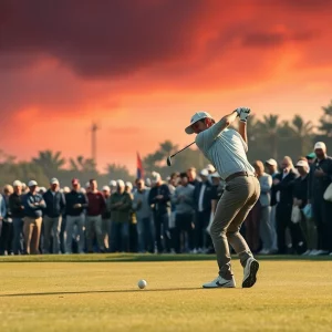 A lively golf competition showcasing the intersection of traditional golf and digital engagement.