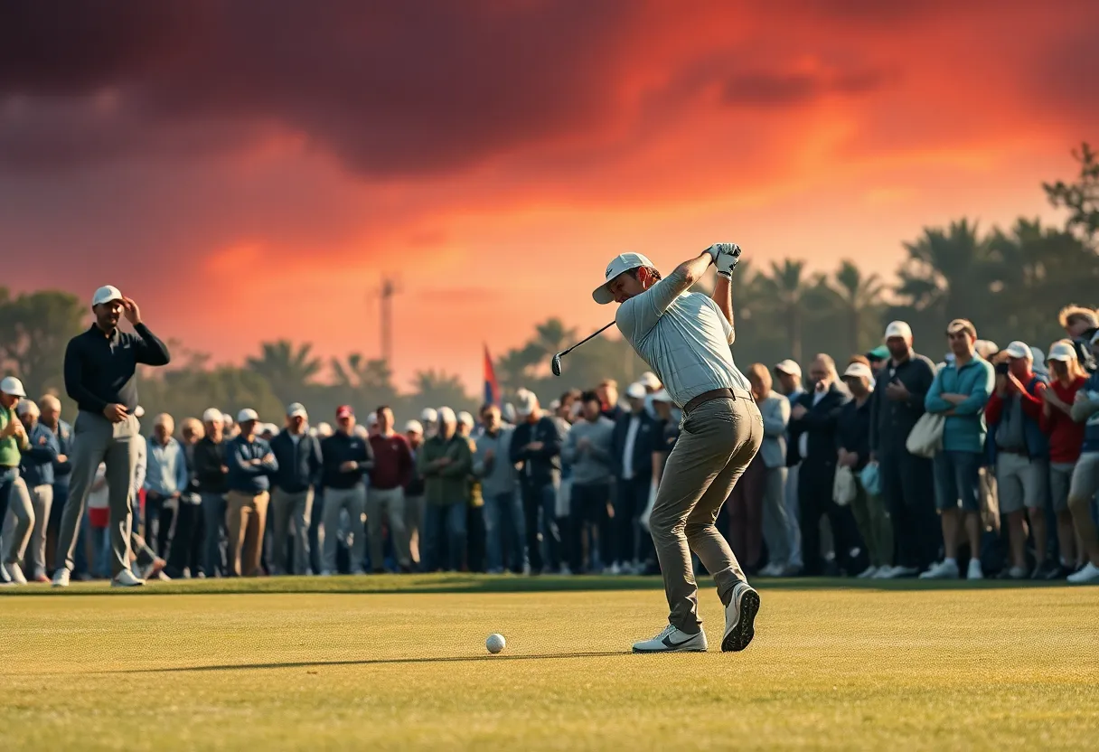 A lively golf competition showcasing the intersection of traditional golf and digital engagement.