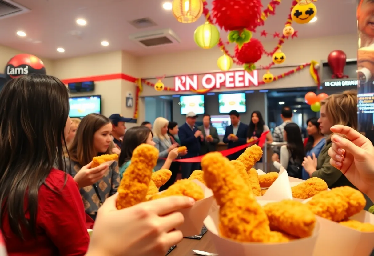 Grand opening celebration of Guthrie's Chicken Finger Restaurant in Lexington, SC.