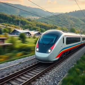 Conceptual image of high-speed rail travel in Columbia, SC
