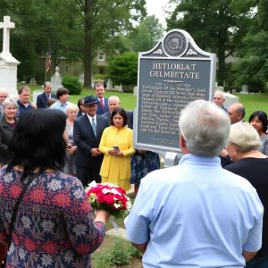 Community members gathered for a historical marker dedication at Bookman Cemetery.