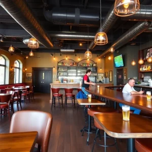 Interior view of the new Lexington Tap House with people enjoying their drinks
